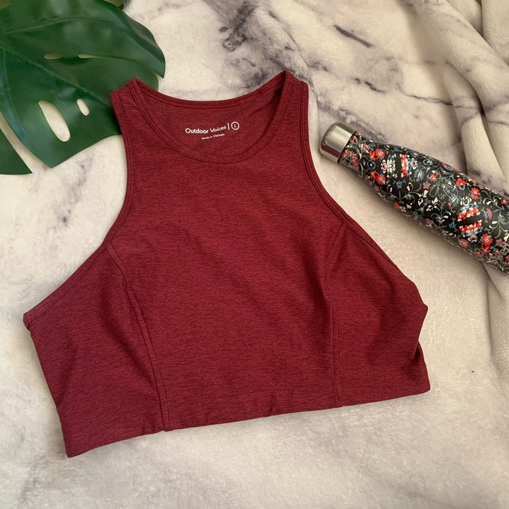 Outdoor Voices Athena Burgundy Top